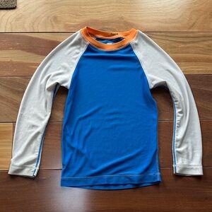Tea Collection Blue and Orange Kids Swim Rashguard 3T